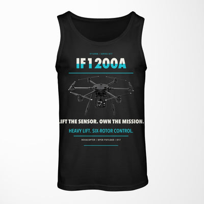 Inspired Flight IF1200A design on black tank top