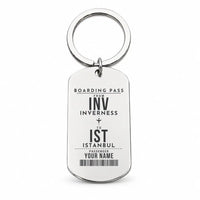 Thumbnail for Inverness Airport INV - Key Chain - Customizable Boarding Pass - Silver