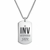 Thumbnail for Inverness Airport INV - Necklace - Original Design - Silver