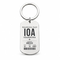 Thumbnail for Ioannina National Airport IOA - Key Chain - Boarding Pass Style - Silver