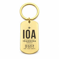 Thumbnail for Ioannina National Airport IOA - Key Chain - Original Design - Gold