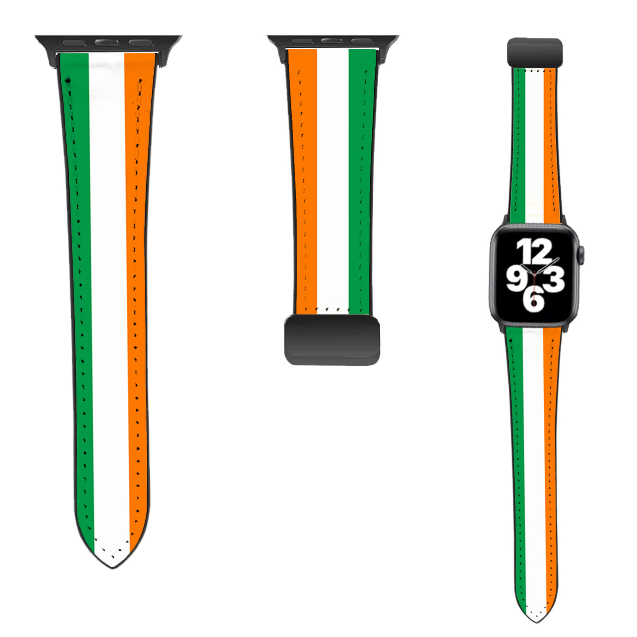 Ireland Flag Designed Leather Apple Watch Straps