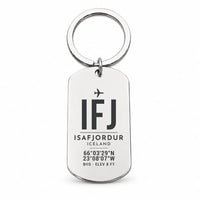 Thumbnail for Isafjordur Airport IFJ - Key Chain - Original Design - Silver