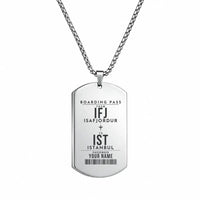 Thumbnail for Isafjordur Airport IFJ - Necklace - Customizable Boarding Pass - Silver