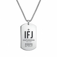 Thumbnail for Isafjordur Airport IFJ - Necklace - Original Design - Silver