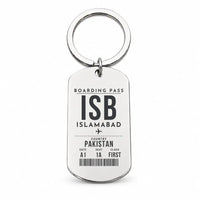 Thumbnail for Islamabad International Airport ISB - Key Chain - Boarding Pass Style - Silver
