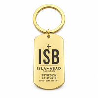 Thumbnail for Islamabad International Airport ISB - Key Chain - Original Design - Gold