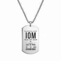 Thumbnail for Isle of Man Airport IOM - Necklace - Boarding Pass Style - Silver