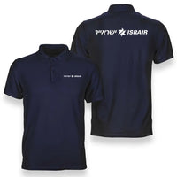 Thumbnail for Israir Airlines logo on navy blue double side polo t shirt