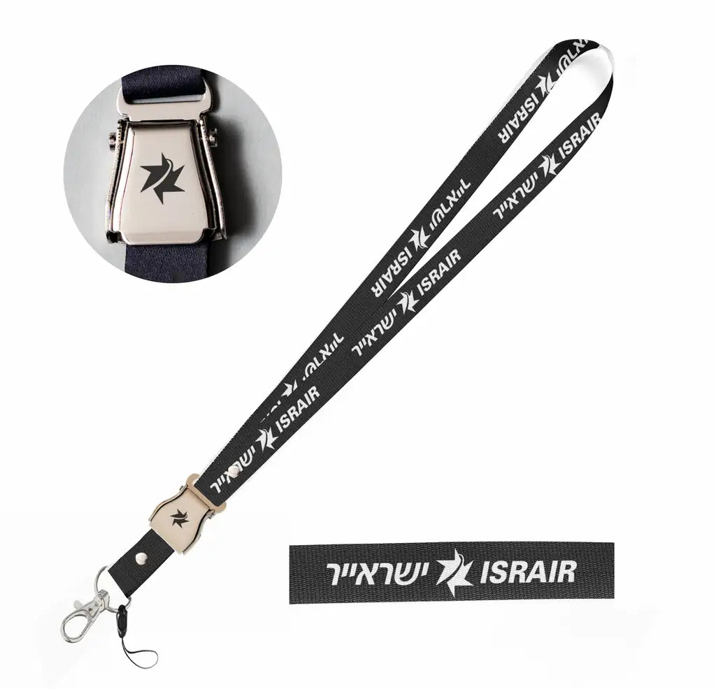 Israir Airlines seat belt lanyard - black