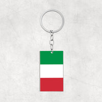 Thumbnail for Italy Flag Designed Stainless Steel Flag Key Chains (Double Side)