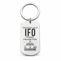 Thumbnail for Ivano-Frankivsk International Airport IFO - Key Chain - Boarding Pass Style - Silver