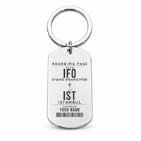 Thumbnail for Ivano-Frankivsk International Airport IFO - Key Chain - Customizable Boarding Pass - Silver
