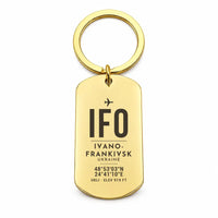 Thumbnail for Ivano-Frankivsk International Airport IFO - Key Chain - Original Design - Gold