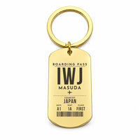 Thumbnail for Iwami Airport IWJ - Key Chain - Boarding Pass Style - Gold
