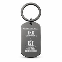 Thumbnail for Jönköping Airport JKG - Key Chain - Customizable Boarding Pass - Black