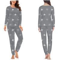 Thumbnail for Jackson Hole Airport (JAC) Pajamas - Women Pajamas - Gray