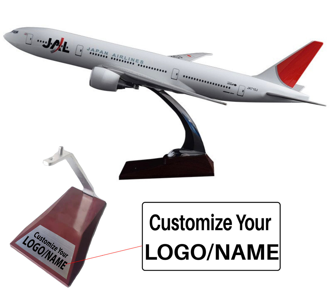 JAL Japan Air Boeing 777 Airplane Model (Handmade 47CM)