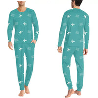 Thumbnail for Jacksonville International Airport (JAX) Pajamas - Men Pajamas - Turquoise
