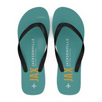 Thumbnail for Jacksonville International Airport (JAX) Slippers & Flip Flops - Slippers - Flip Flops - Code - Turquoise