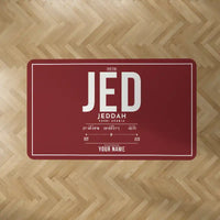 Thumbnail for Jeddah King Abdulaziz International Airport (JED) Carpets - Carpet Rectangle - ID Tag + Name - Dark Red V2