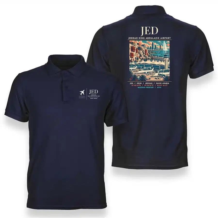 JED - Poster - Double-Side Polo - Navy Blue