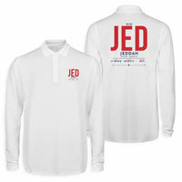 Thumbnail for Jeddah King Abdulaziz International Airport (JED) Premium Polo T-Shirts - Tag - Long Sleeve - White