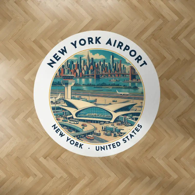 New York John F. Kennedy International Airport (JFK) Carpets - Carpet Round - Badge - White V2
