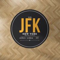 Thumbnail for New York John F. Kennedy International Airport (JFK) Carpets - Carpet Round - ID Tag - Black V2