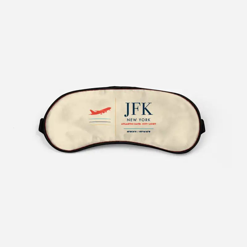 New York John F. Kennedy International Airport (JFK) Sleep Masks - Sleep Mask - Front - Beige