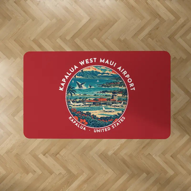 Kapalua West Maui Airport (JHM) Carpets - Carpet Rectangle - Badge - Red V2