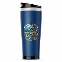 Thumbnail for Ikaria Island National Airport (JIK) Travel Mugs - Badge - Stainless Steel (No Holder) - Blue