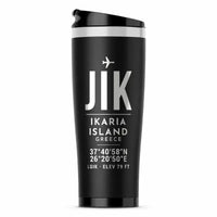 Thumbnail for Ikaria Island National Airport (JIK) Travel Mugs - ID Tag - Stainless Steel (No Holder) - Black
