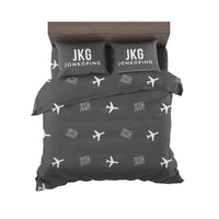 Thumbnail for Jönköping Airport (JKG) Bedding Sets & Blankets - Bedding Set - Pattern - Black