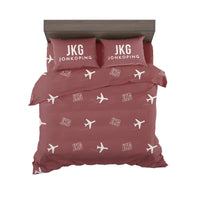 Thumbnail for Jönköping Airport (JKG) Bedding Sets & Blankets - Bedding Set - Pattern - Dark Red
