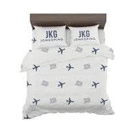 Thumbnail for Jönköping Airport (JKG) Bedding Sets & Blankets - Bedding Set - Pattern - White