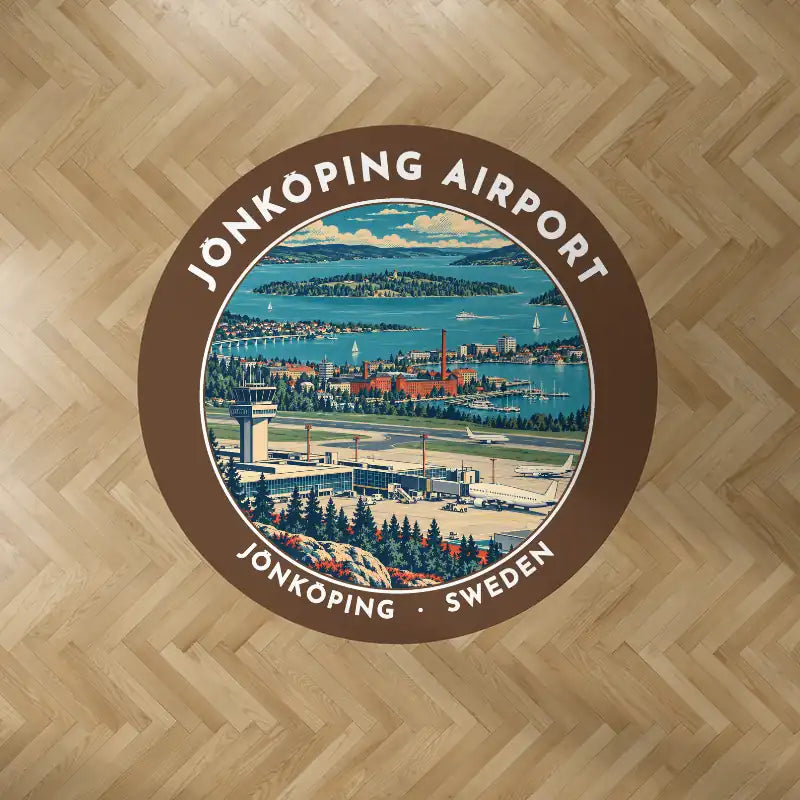 Jönköping Airport (JKG) Carpets - Carpet Round - Badge - Brown V2