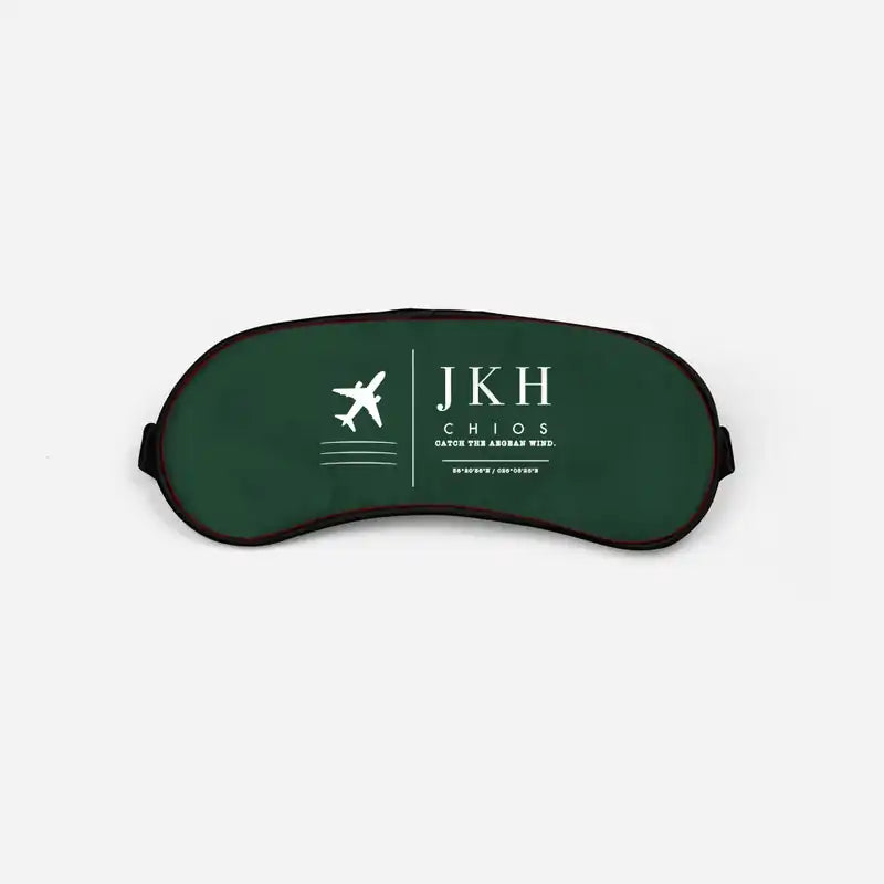 Chios Island National Airport (JKH) Sleep Masks - Sleep Mask - Front - Dark Green