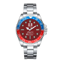 Thumbnail for Jabalpur Airport (JLR) Aviator Watches - Classic - Dark Red - Premium Diver - Blue & Red