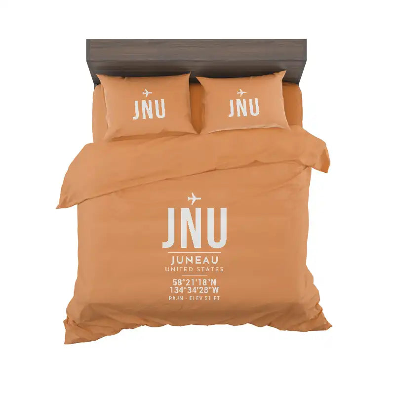 Juneau International Airport (JNU) Bedding Sets & Blankets - Bedding Set - ID Tag - Orange