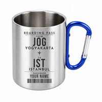 Thumbnail for Yogyakarta International Airport (JOG) Stainless Steel Mugs - Customizable Boarding Pass - Outdoors Mug - Blue