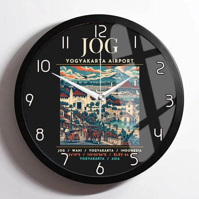 JOG - Poster - Wall Clock Framed - Black
