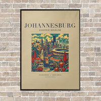 Thumbnail for JOHANNESBURG - Poster - Canvas Framed - Beige