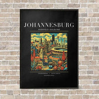 Thumbnail for JOHANNESBURG - Poster - Canvas Framed - Black