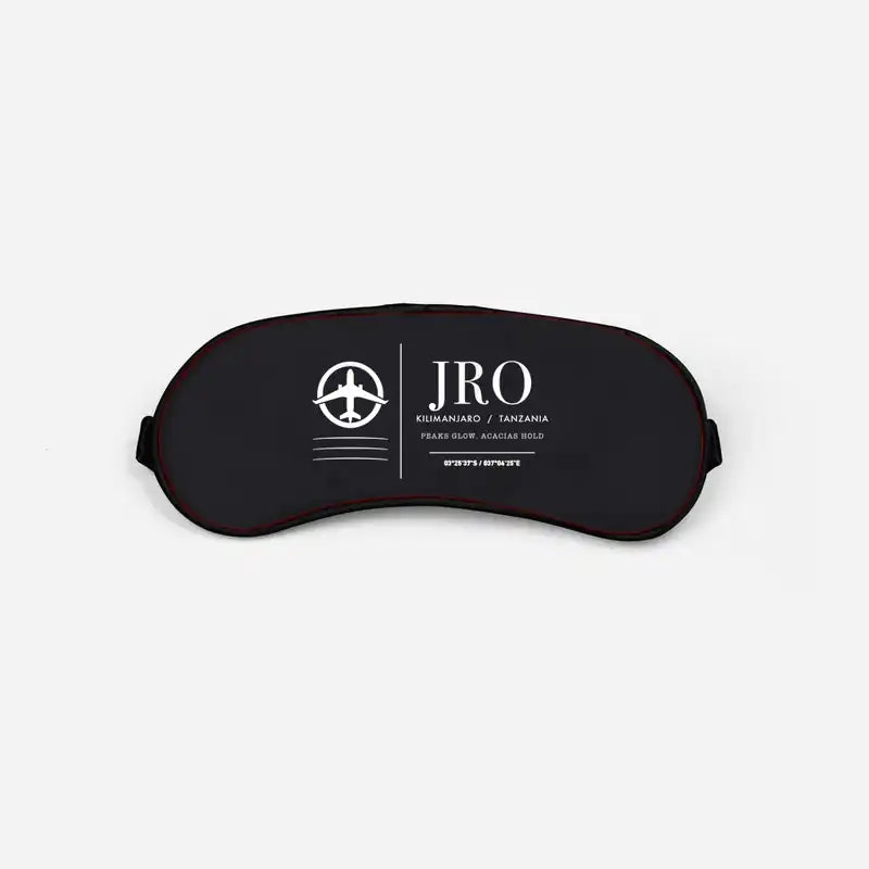 Kilimanjaro International Airport (JRO) Sleep Masks - Sleep Mask - Front - Black