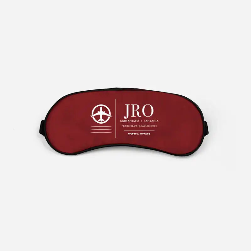 Kilimanjaro International Airport (JRO) Sleep Masks - Sleep Mask - Front - Dark Red