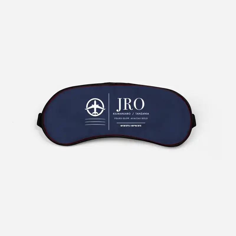 Kilimanjaro International Airport (JRO) Sleep Masks - Sleep Mask - Front - Navy Blue