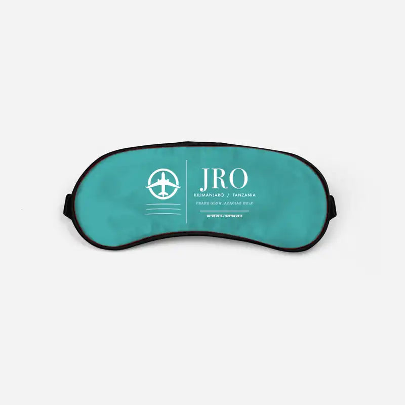 Kilimanjaro International Airport (JRO) Sleep Masks - Sleep Mask - Front - Turquoise