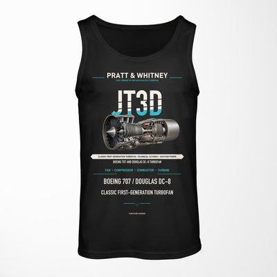 JT3D design on black tank top