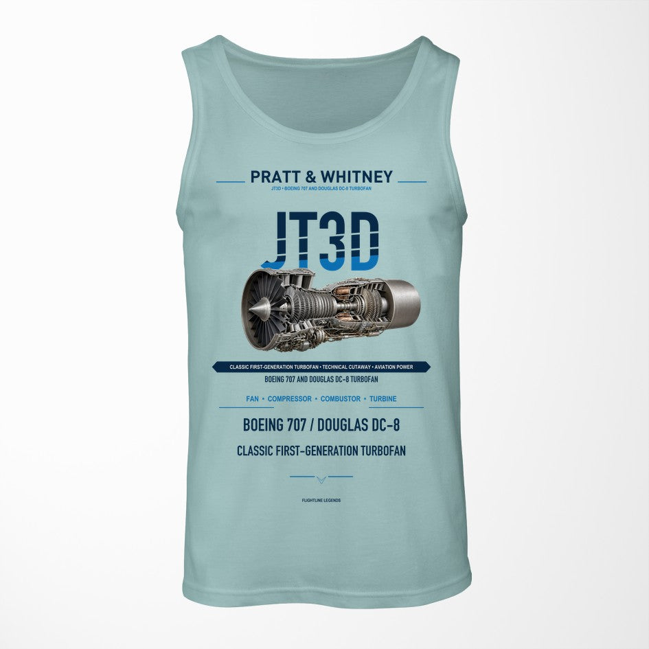 JT3D design on light green tank top
